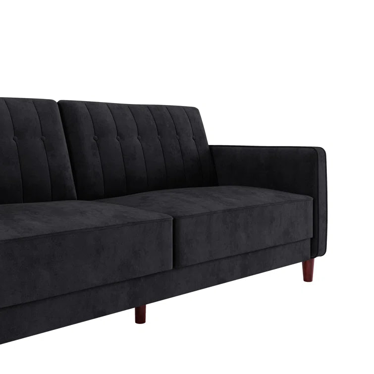 Perdue 81.5" Velvet Square Arm Convertible Sofa