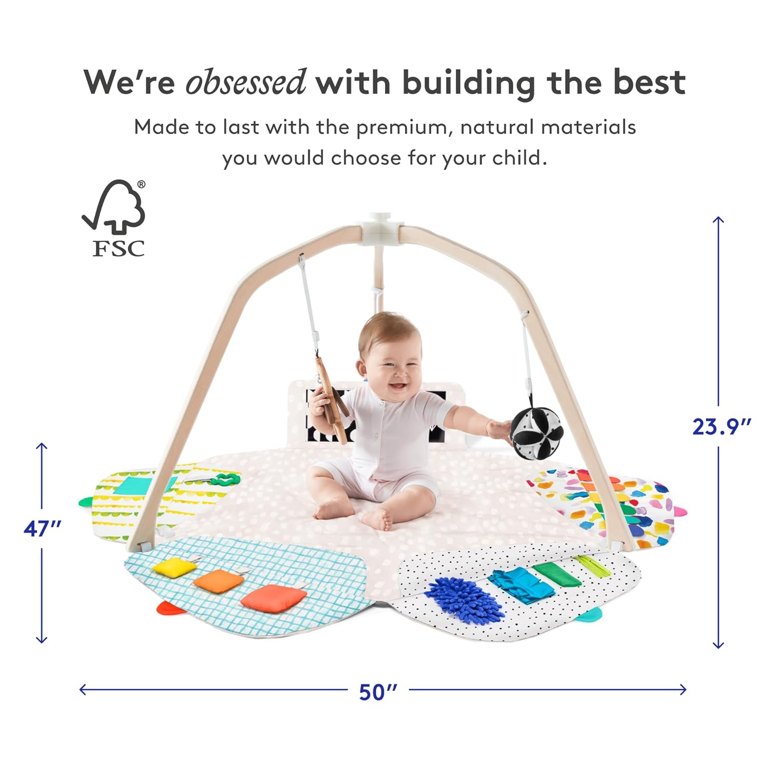 The Play Gym and Sensory Strands Bundle by Lovevery, Stage-Based Developmental Activity Gym for a Whole Year of Play Baby to Toddler Including Play Guide, Ages 0+ Months