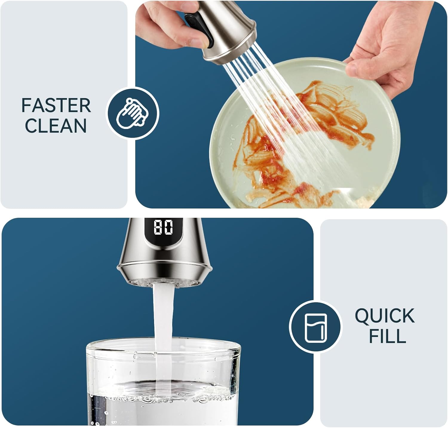 FORIOUS Touchless Kitchen Faucets, Brushed Nickel Kitchen Faucet with Pull Down Sprayer, Single Handle Smart Motion Sensor Kitchen Sink Faucet,Contemporary Hands-Free Sink Faucet for Farmhouse Laundry