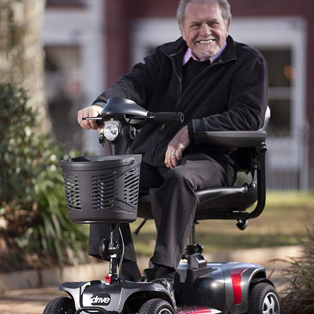 Drive Medical Phoenix LT 4 Wheel Mobility Scooter 350lb Weight Cap New Model, Red/Blue/Grey