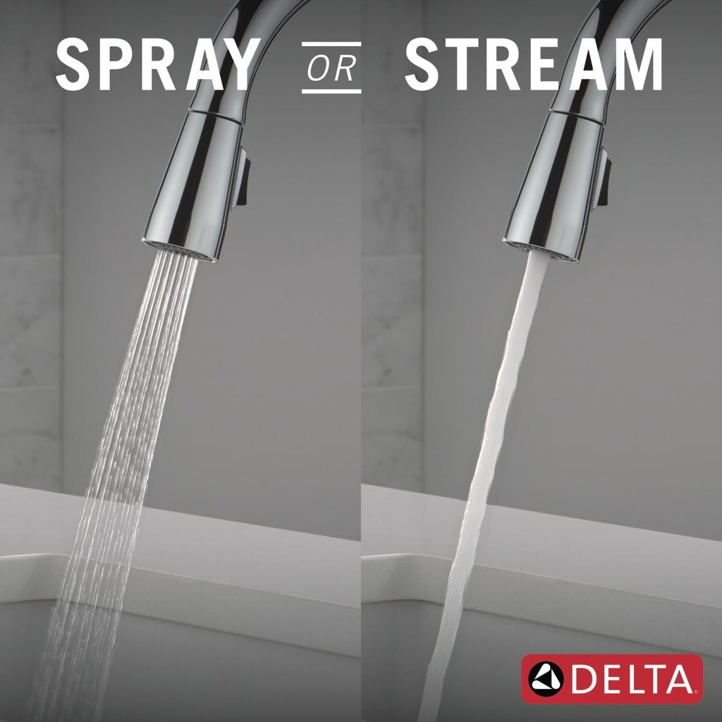 Delta Essa Touchless Kitchen Faucet with Touch Technology, Brushed Nickel Kitchen Sink Faucet with Pull Down Sprayer, Single Hole, Arctic Stainless 9113TL-AR-DST