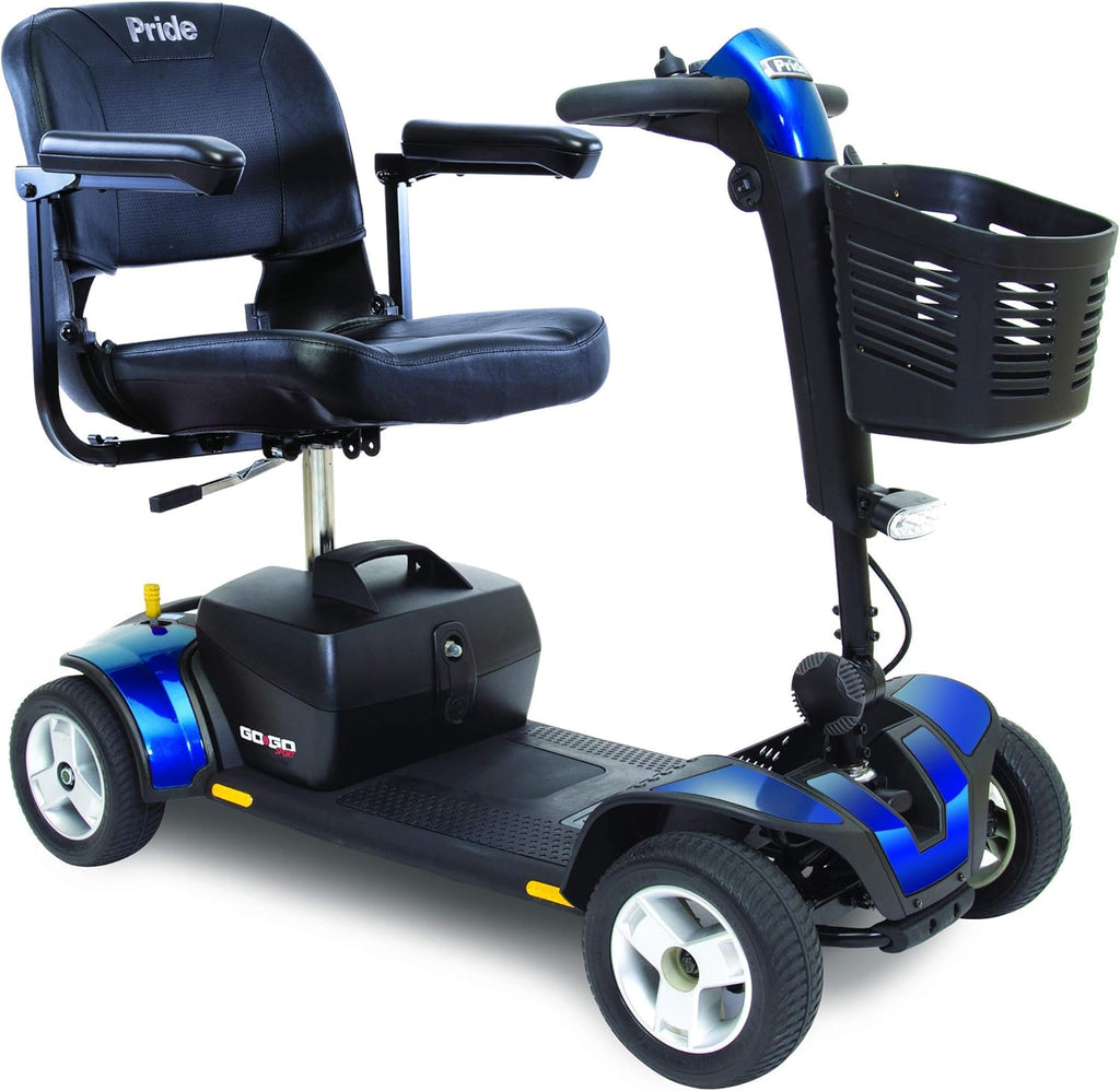 Pride Mobility S74 Go-Go Sport 4-Wheel Electric Mobility Scooter for Adults with Free Challenger Mobility Accessory