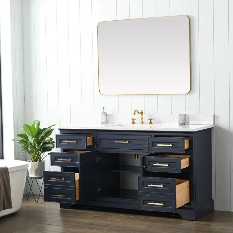 Annaline 60'' Single Bathroom Vanity with Engineered Stone Top