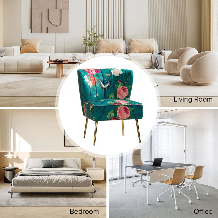 Felicia Polyester/Velvet Barrel Chair