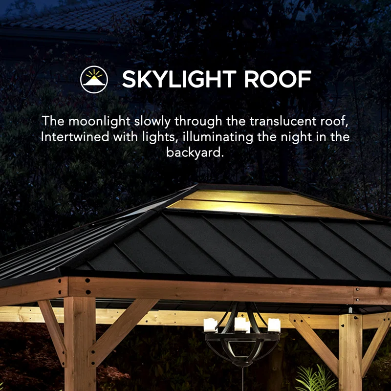 Sunjoy Solid Wood Patio Gazebo