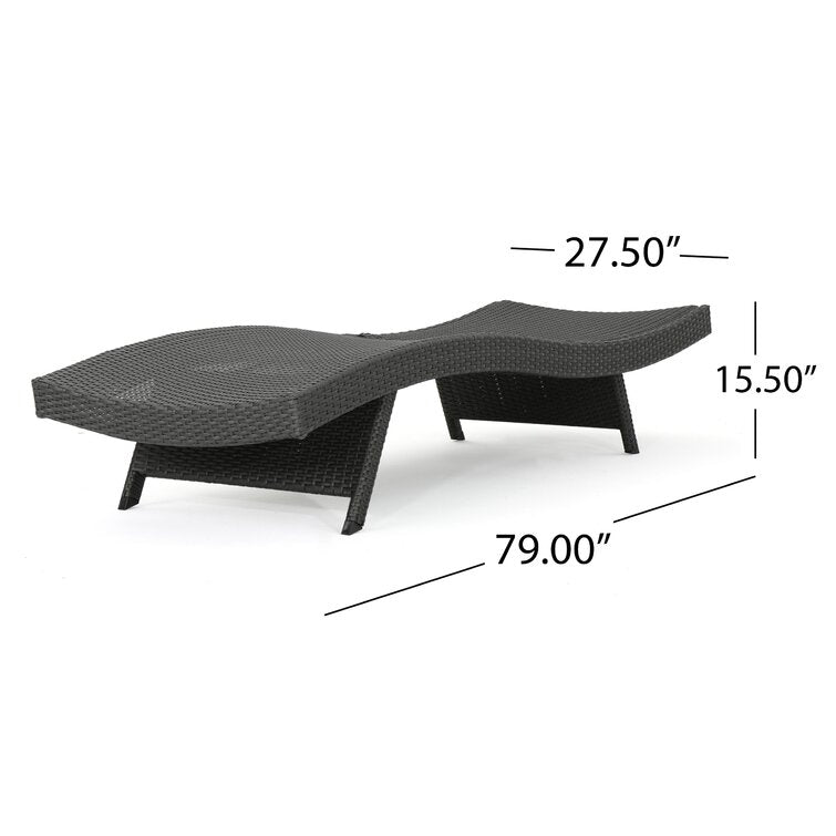 Billur Outdoor Wicker Chaise Lounge Set (Set of 2)