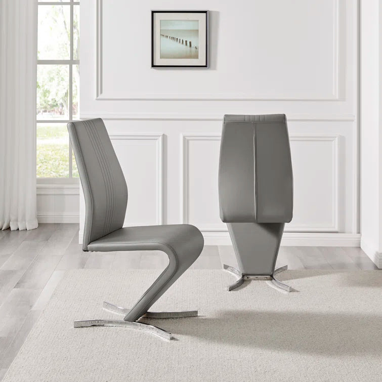 Wilhelm Faux Leather Chrome Feet 'Z' Leg Dining Chairs Modern Design
