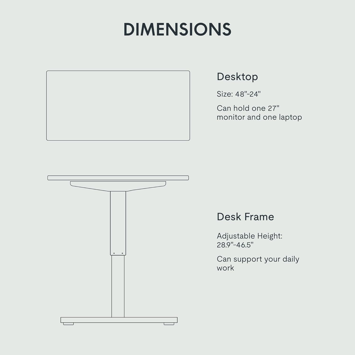 FLEXISPOT EN1 One-Piece Standing Desk 55 x 28 Inch Electric Adjustable Height Desk for Home Office and Computer Workstation (White Frame + 55" Maple Top, 2 Packages)