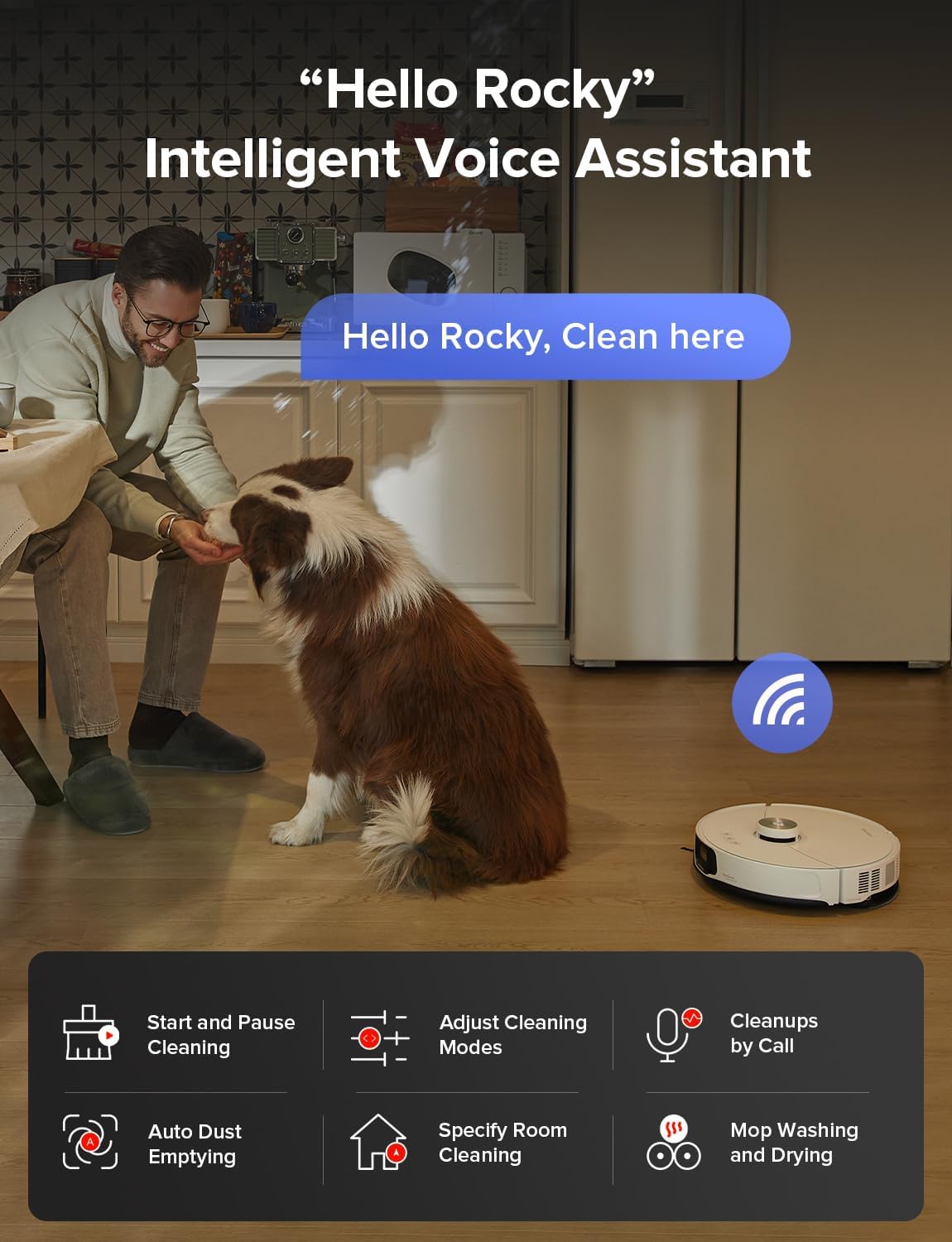 roborock S8 MaxV Ultra Robot Vacuum & Sonic Mop, 10000 Pa Suction, Corner to Edge Deep Cleaning, Hot Air Self-Drying, Auto Empty & Refill, Detergent Dispenser, Obstacle Avoidance, Black