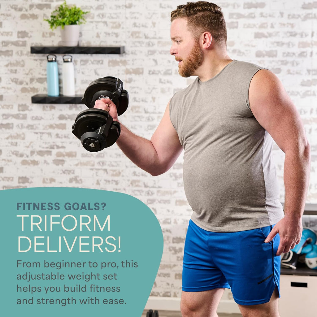 Lifepro Adjustable Dumbbells Set/Single - 15lb 43lb 55lb 25 lb Dumbbell Sets with Rack - Quick Adjust, Secure Grip weights dumbbells set - Compact Hand Weights for Women/Men at Home Gym