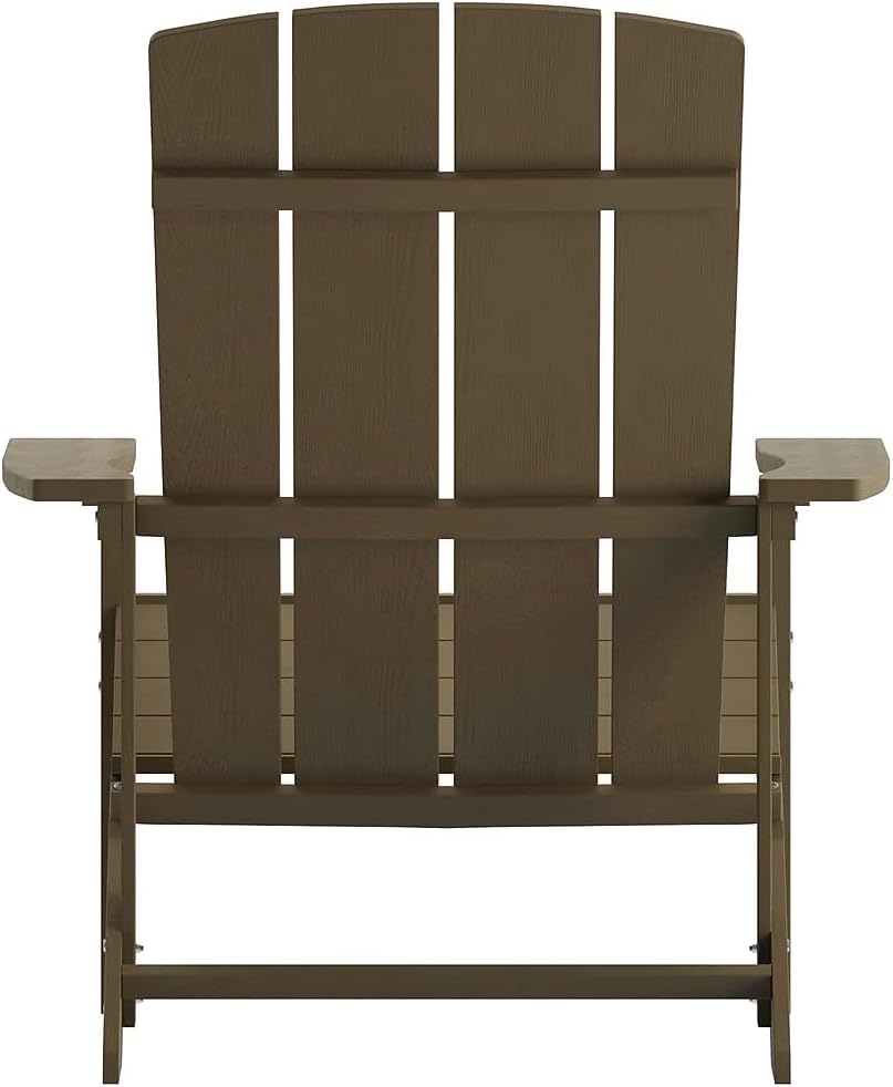 Flash Furniture Charlestown Commercial Grade Indoor/Outdoor Adirondack Chair, Weather Resistant Durable Poly Resin Deck and Patio Seating, Green