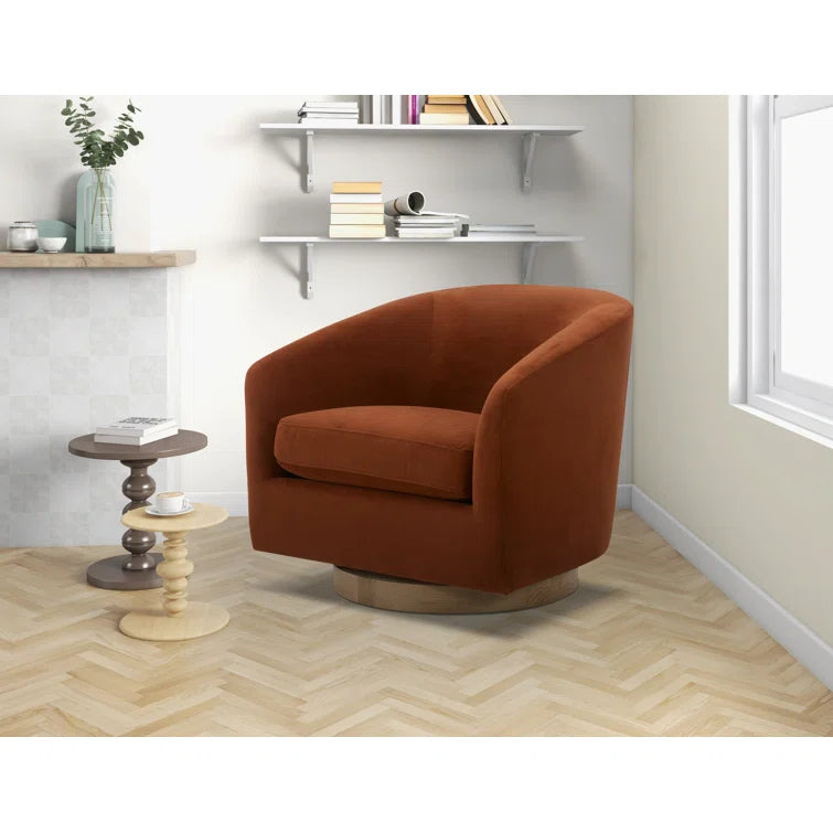 Bennett Upholstered Swivel Barrel Chair