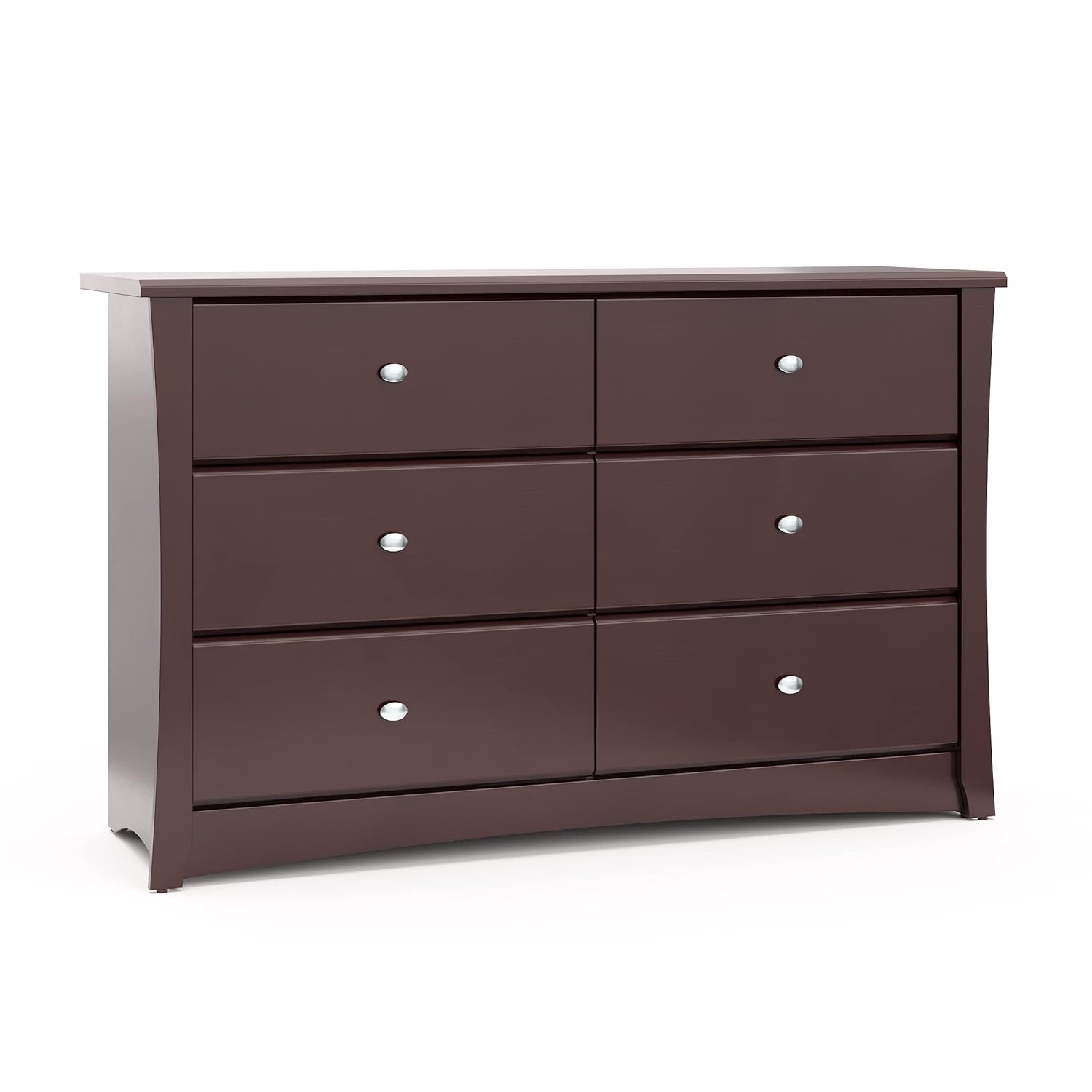 Storkcraft Crescent 6 Drawer Double Dresser (Pebble Gray) – GREENGUARD Gold Certified, For Nursery, Dresser, Kids Nursery Organizer, Chest of Drawers