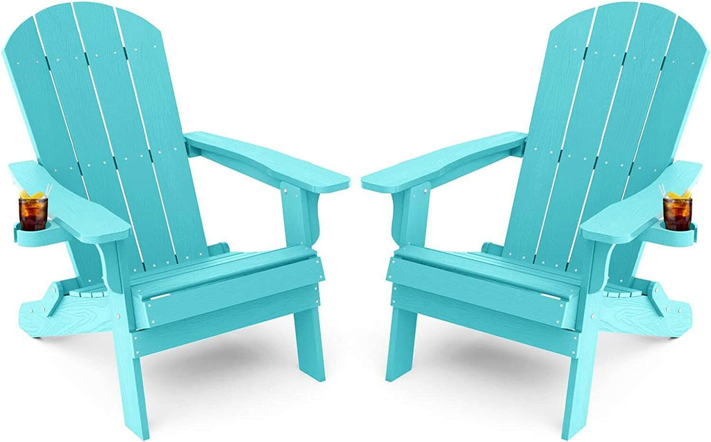Weather Resistant Blue Recycled Plastic Outdoor Patio Chair (Set of 4)