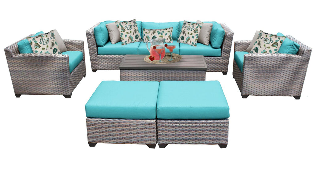 Merlyn Wicker/Rattan 7 - Person Seating Group with Cushions