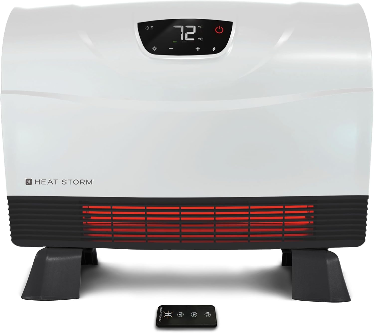 Heat Storm Phoenix HS-1500-PHX, Infrared Space Heater with Attachable Feet, Remote Control, Energy Efficient-750-1500 Watts, Gray Floor or Wall