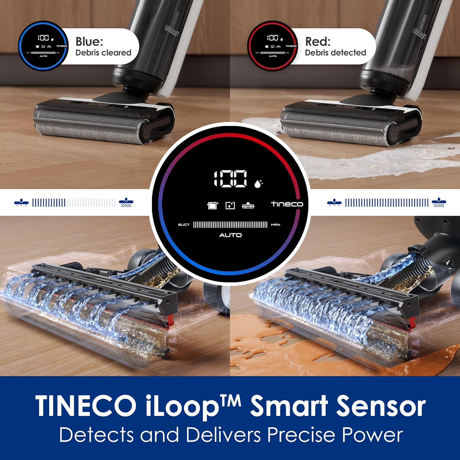 Tineco iFLOOR 5 Breeze Complete Wet Dry Vacuum Cordless Floor Washer, One-Step Cleaning for Hard Floors, Edge Clean, Auto Self-Cleaning, Lightweight & Cordless Design