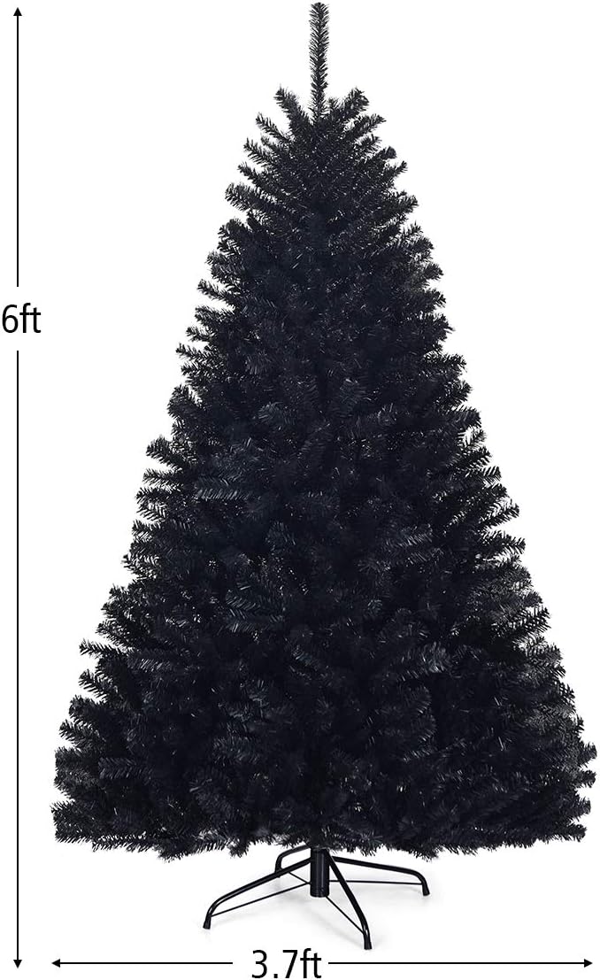 Goplus 7ft Artificial White Christmas Tree Xmas Pine Tree with Solid Metal Legs Perfect for Indoor and Outdoor Holiday Decoration