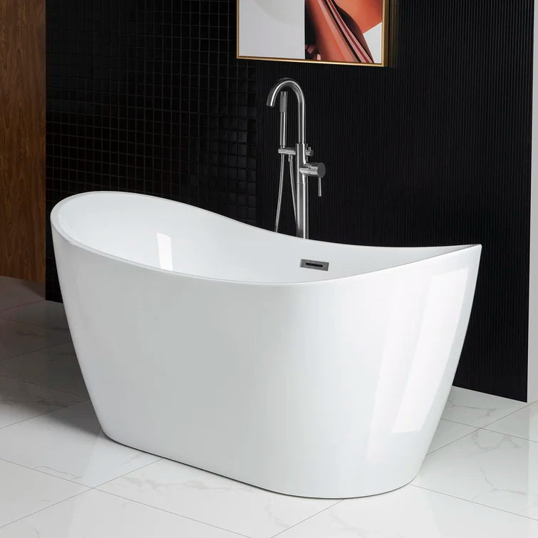 59" x 29" Freestanding Soaking Acrylic Bathtub