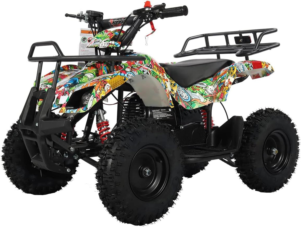 X-PRO Gas ATV 4 Wheelers 40cc ATV Quads Quad with Front and Rear Disc Brake for Kids (Pink Camo)