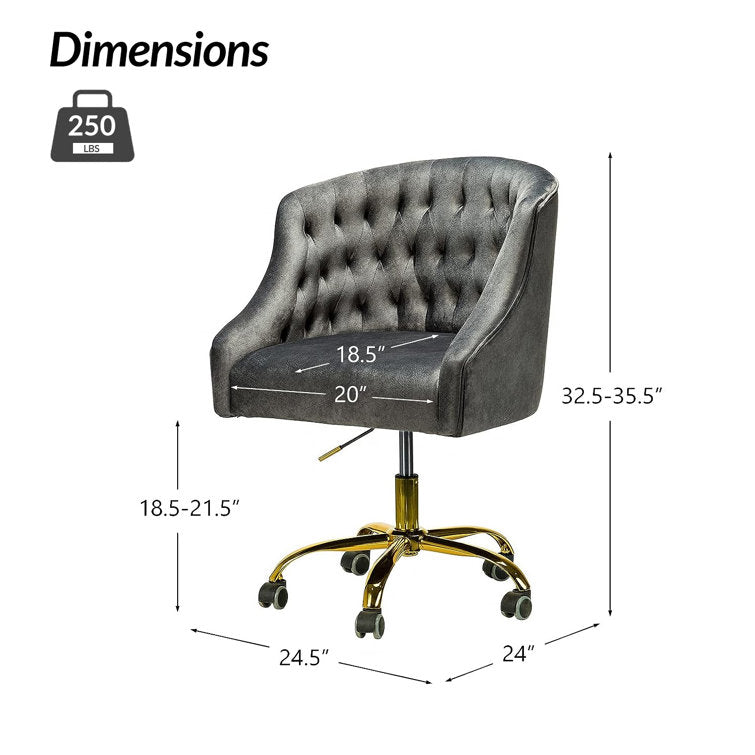 Louise Velvet Hand-Curated Task Chair