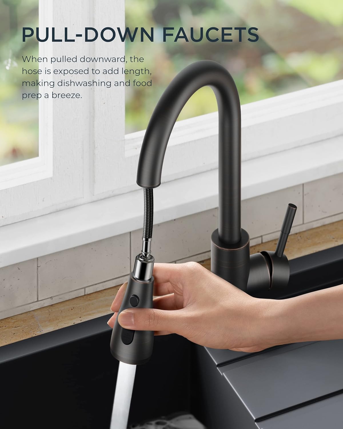 FORIOUS Touchless Kitchen Faucets, Brushed Nickel Kitchen Faucet with Pull Down Sprayer, Single Handle Smart Motion Sensor Kitchen Sink Faucet,Contemporary Hands-Free Sink Faucet for Farmhouse Laundry