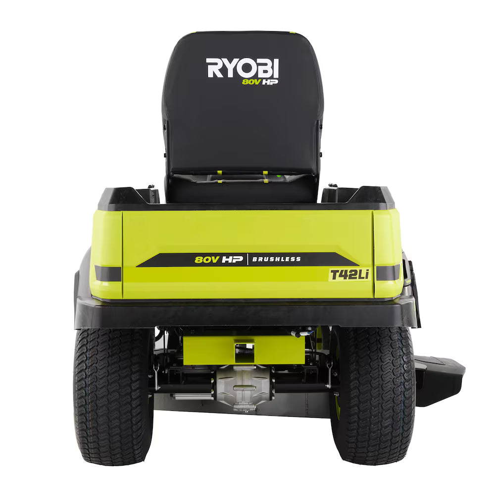 80V HP Brushless 42 in. Battery Electric Cordless Riding Lawn Tractor with (3) 80V 10Ah Batteries and Charger
