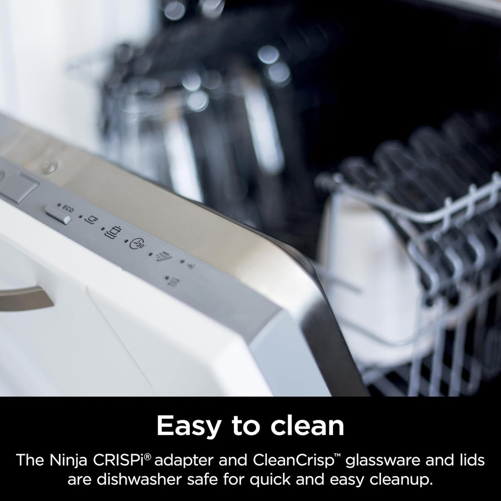 Ninja Air Fryer, 2.5 QT Crispi System + 4 Containers with Storage Lids, Air Fryer, Microwave, Freezer & Dishwasher Safe, Non Toxic Portable Cooking System, Compatible with Ninja FN100 Crispi Series