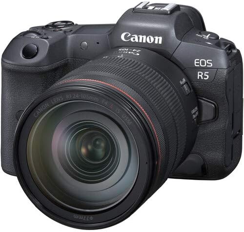 Canon EOS R5 Kit RF24-105mm f/4L IS USM +Canon RF 24-70mm F2.8 L is USM Lens, Black