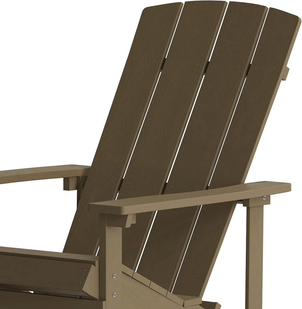Flash Furniture Charlestown Commercial Grade Indoor/Outdoor Adirondack Chair, Weather Resistant Durable Poly Resin Deck and Patio Seating, Green