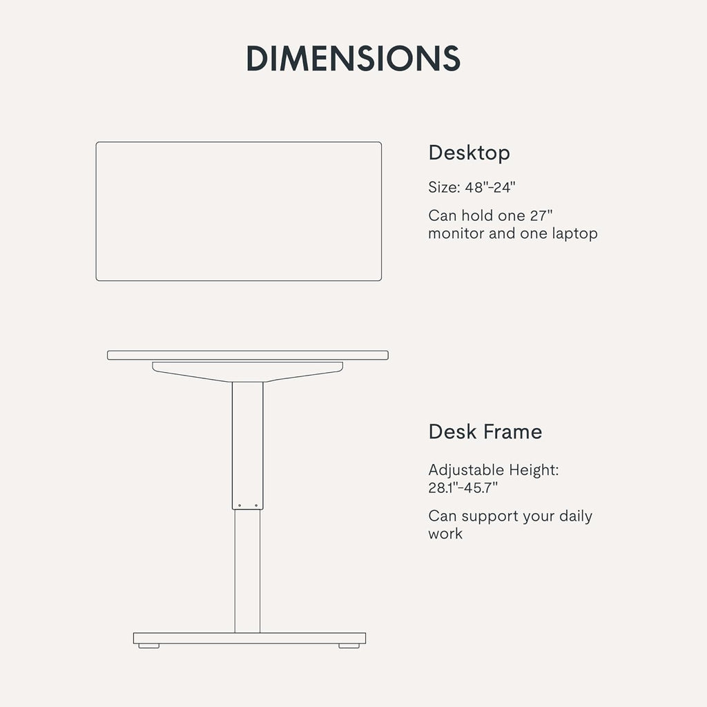 FLEXISPOT EN1 One-Piece Standing Desk 55 x 28 Inch Electric Adjustable Height Desk for Home Office and Computer Workstation (White Frame + 55" Maple Top, 2 Packages)