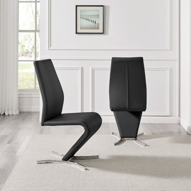 Wilhelm Faux Leather Chrome Feet 'Z' Leg Dining Chairs Modern Design