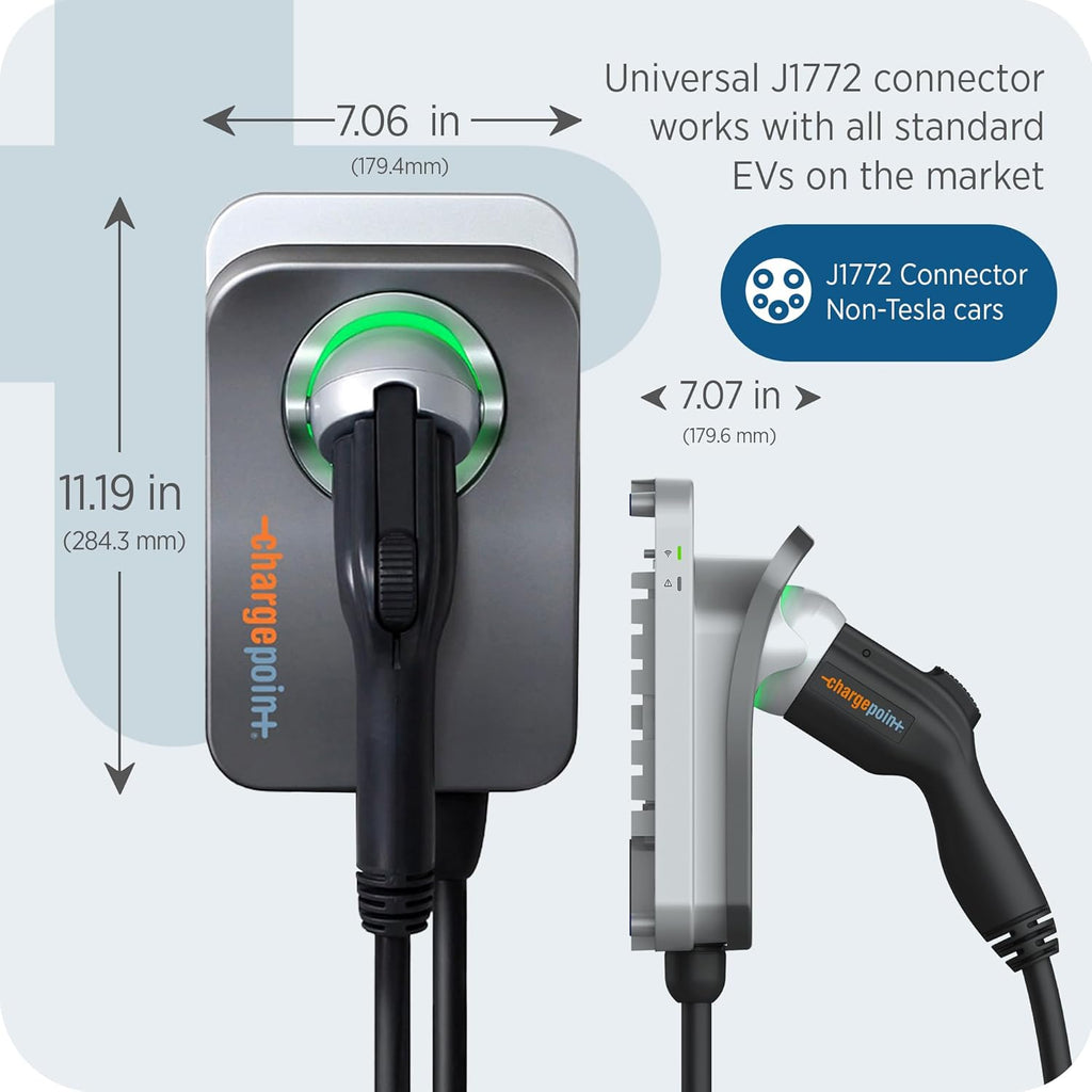 ChargePoint HomeFlex Level 2 EV Charger J1772, NEMA 6-50 Plug for Electric Car - Fast Smart Battery Power Charging at Home for Electric Automobile Vehicles