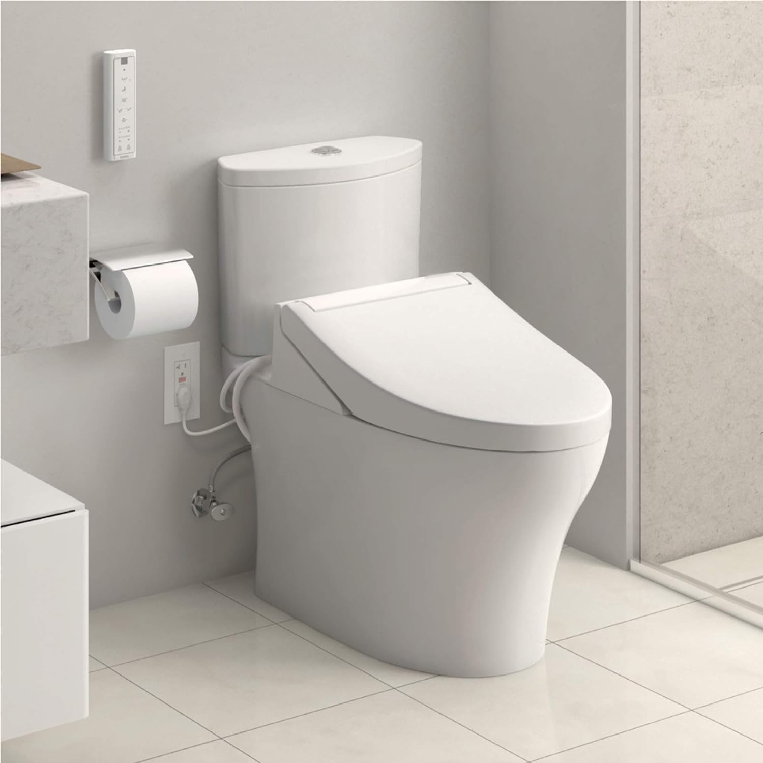 TOTO SW3084#12 WASHLET C5 Electronic Bidet Toilet Seat with PREMIST and EWATER+ Wand Cleaning, Elongated, Plastic, Sedona Beige