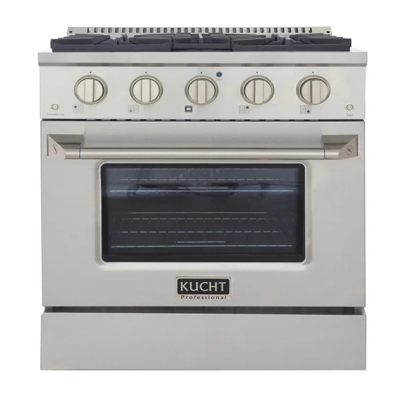 Pro-Style 30 in. 4.2 cu. ft. 4-Burner Freestanding Gas Range with Convection Oven