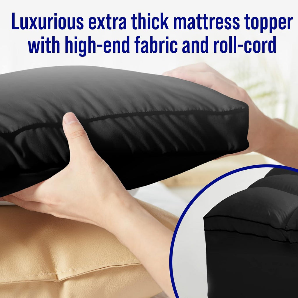 Extra Thick Mattress Topper, Down Alternative Overfill Plush Mattress Pad Cover Topper, Cooling Pillow Top with 8-21Inch Deep Pocket
