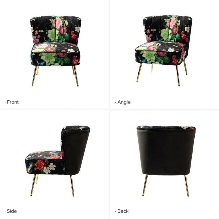 Felicia Polyester/Velvet Barrel Chair