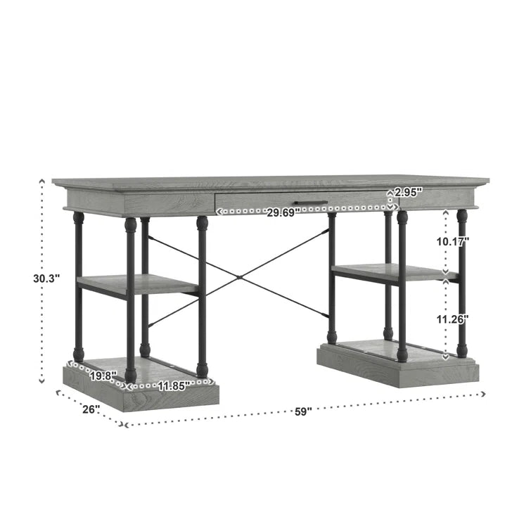 Kyler Solid Wood Top Writing Desk