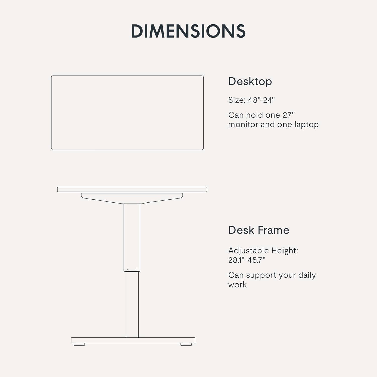 FLEXISPOT EN1 One-Piece Standing Desk 55 x 28 Inch Electric Adjustable Height Desk for Home Office and Computer Workstation (White Frame + 55" Maple Top, 2 Packages)