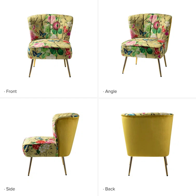 Felicia Polyester/Velvet Barrel Chair