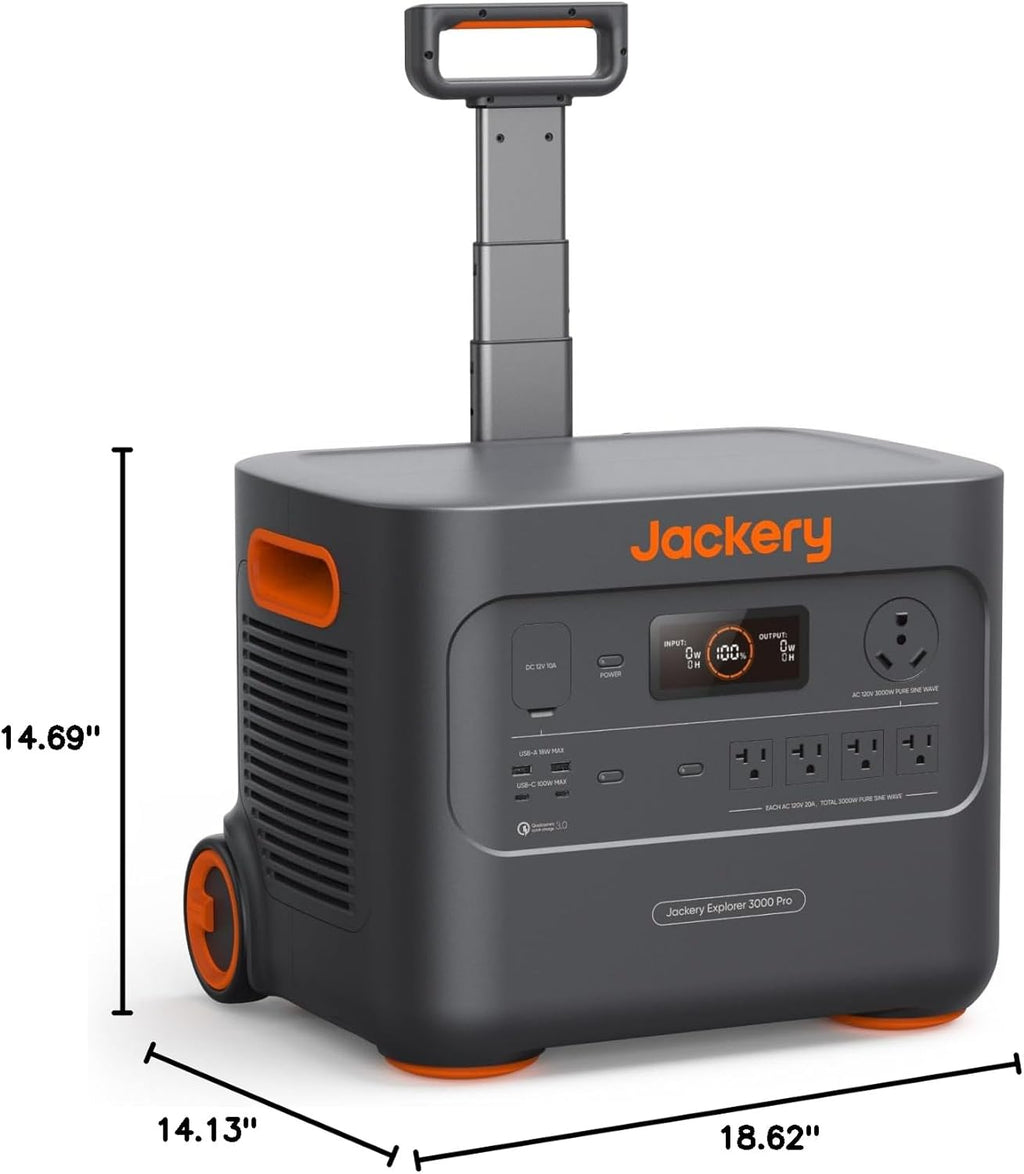 Jackery Explorer 3000 Pro Solar Generator + Manual Transfer Switch, 3024Wh 3000W Portable Power Station with 2 * 200W Solar Panels, up to 3kW Plug & Play Home Backup Power