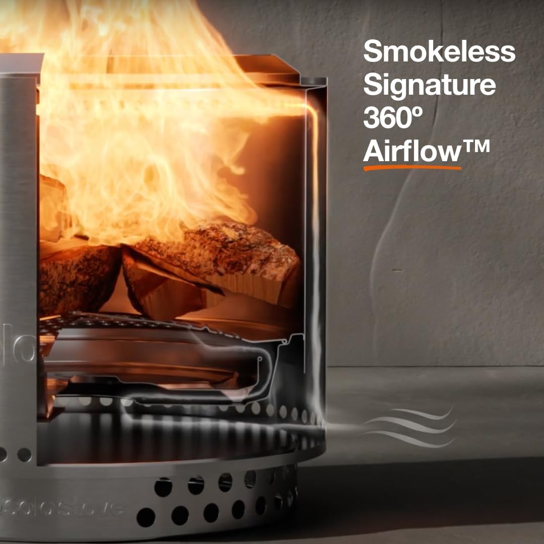 Solo Stove Bonfire 2.0 with Stand, 19.5 Inch Smokeless Fire Pit with Removable Ash Pan - Portable Outdoor Fire Pit - Stainless Steel Wood Burning Fireplace, Ideal for 4-6 People, 21.75 lbs, Water