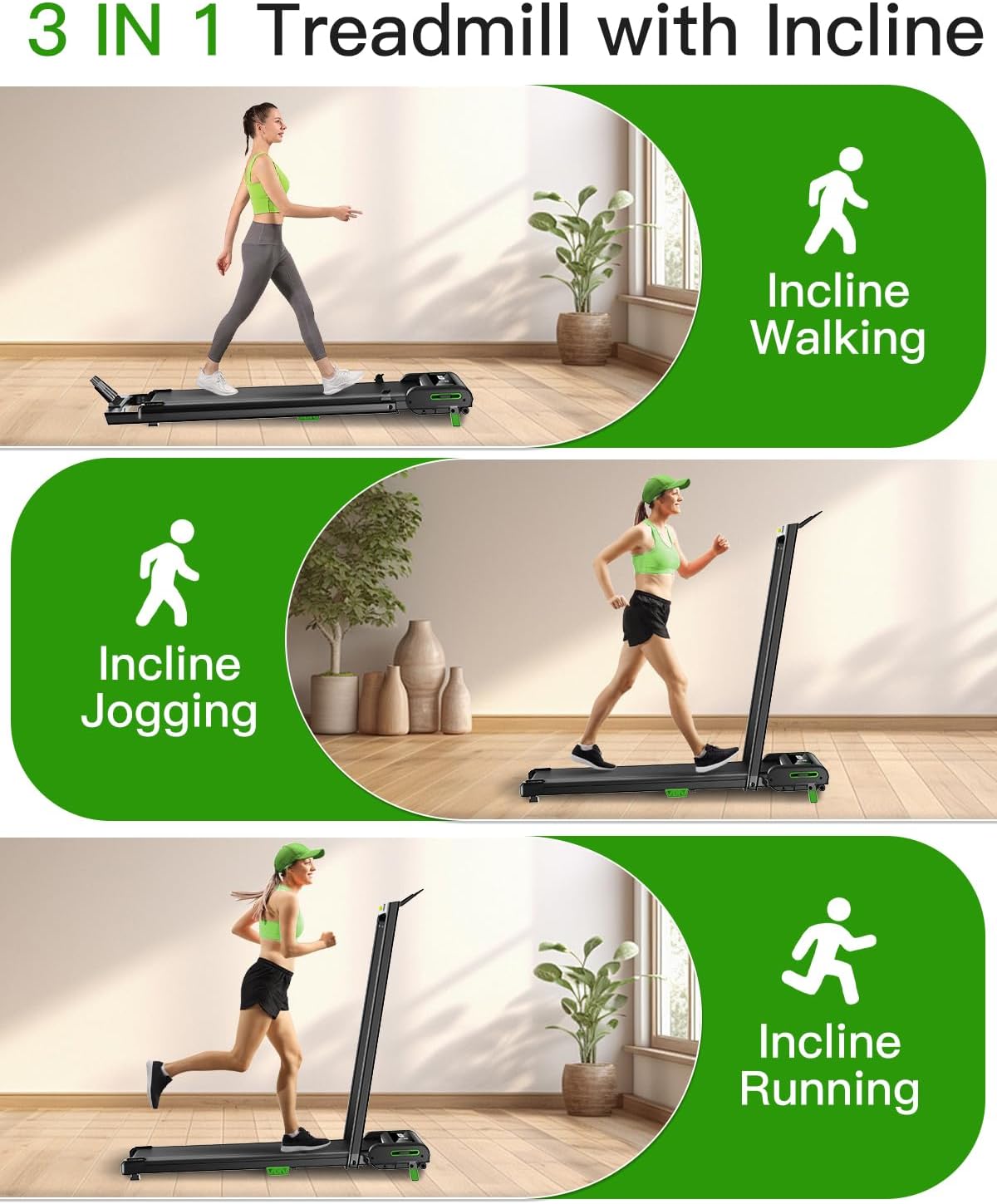 Walking Pad with Incline, Akluer Incline Walking Pad Treadmill for Home, 2.5 HP Under Desk Treadmill Small with Remote Control, Walking Pad Small Treadmill with LED Display
