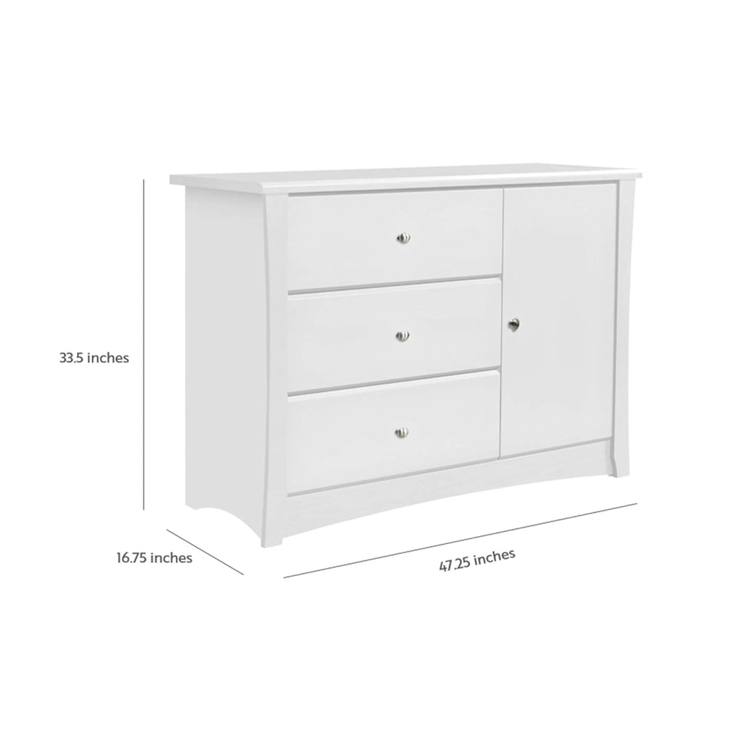 Storkcraft Crescent 6 Drawer Double Dresser (Pebble Gray) – GREENGUARD Gold Certified, For Nursery, Dresser, Kids Nursery Organizer, Chest of Drawers