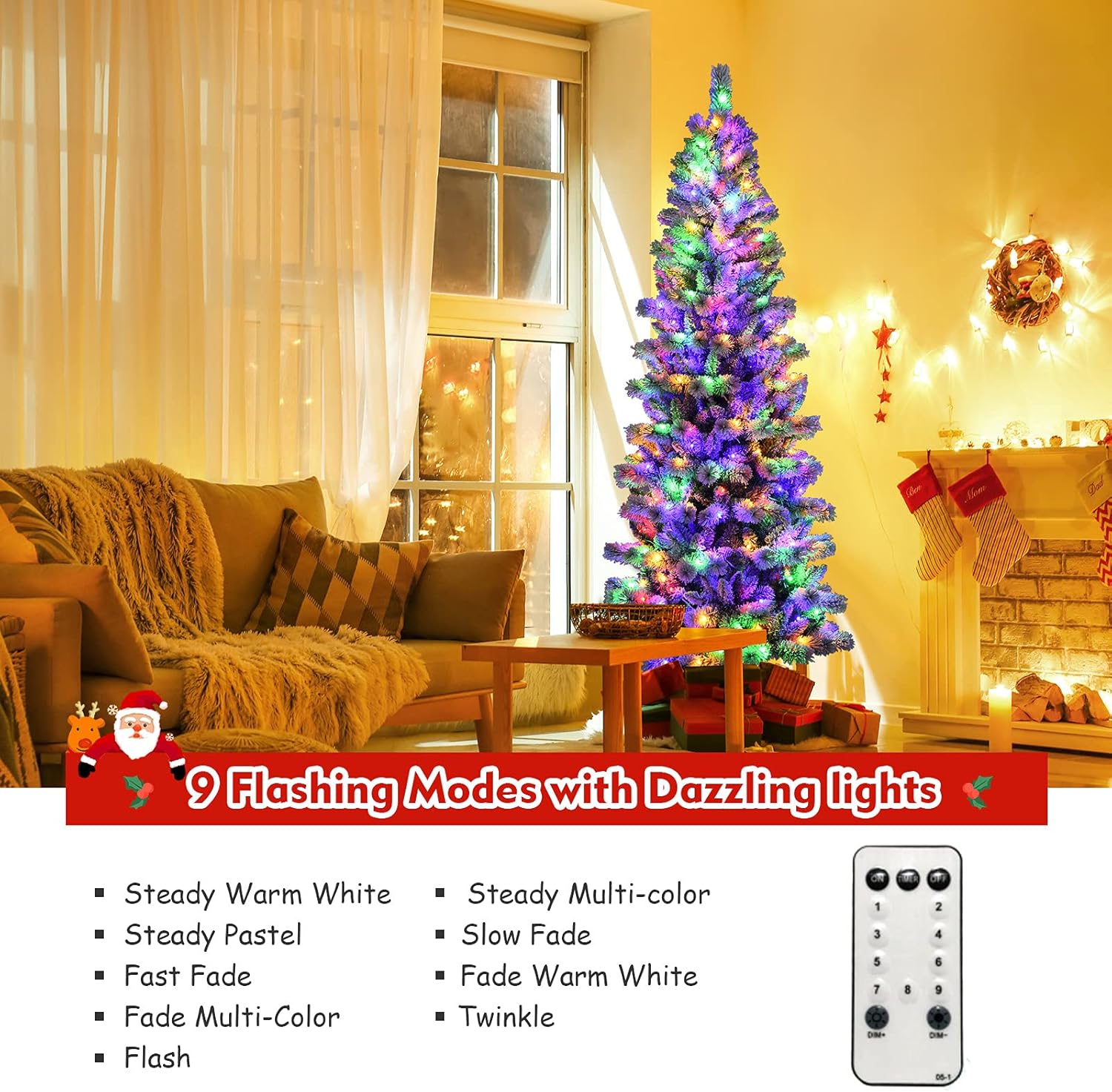 Goplus 7ft Artificial White Christmas Tree Xmas Pine Tree with Solid Metal Legs Perfect for Indoor and Outdoor Holiday Decoration