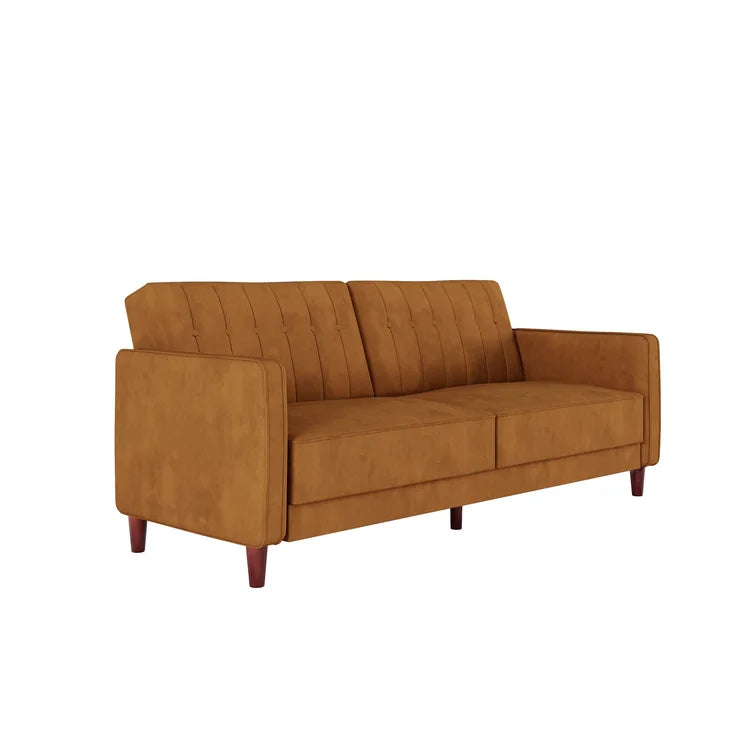 Perdue 81.5" Velvet Square Arm Convertible Sofa