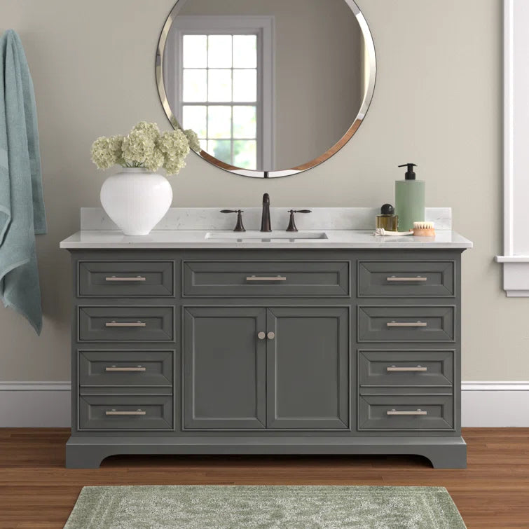 Annaline 60'' Single Bathroom Vanity with Engineered Stone Top