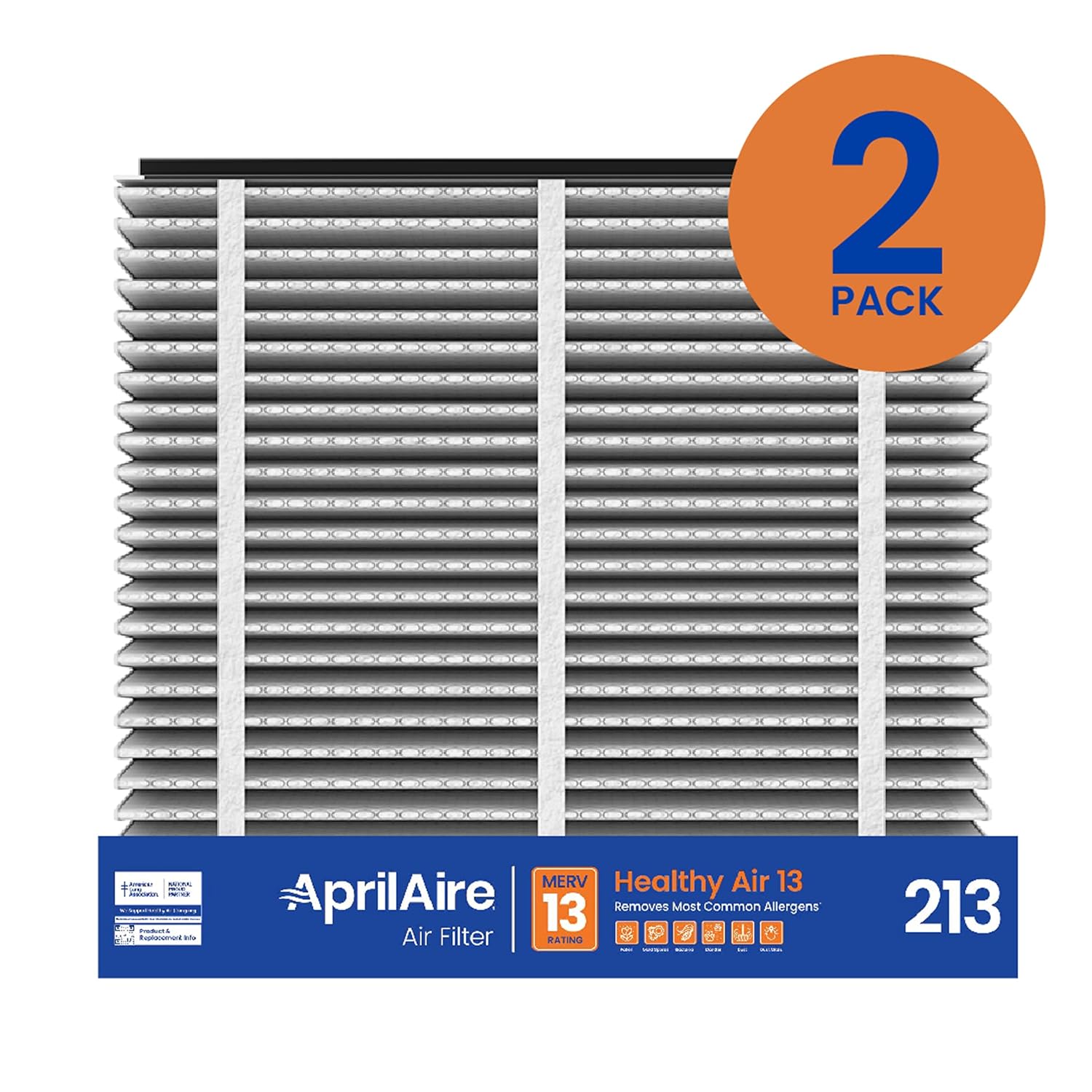 AprilAire 213 Replacement Filter for AprilAire Whole House Air Purifiers - MERV 13, Healthy Home Allergy, 20x25x4 Air Filter (Pack of 4)