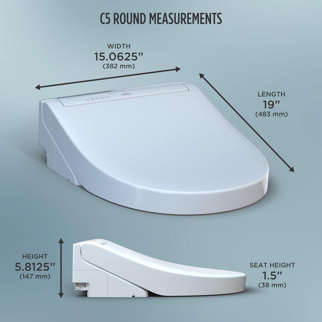 TOTO SW3084#12 WASHLET C5 Electronic Bidet Toilet Seat with PREMIST and EWATER+ Wand Cleaning, Elongated, Plastic, Sedona Beige