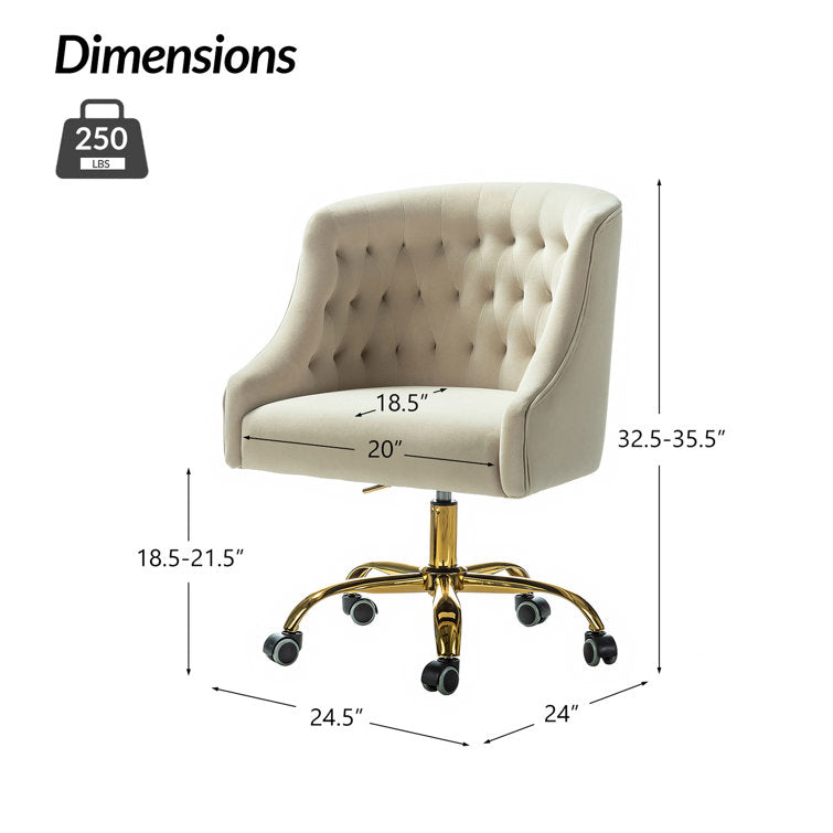Louise Velvet Hand-Curated Task Chair